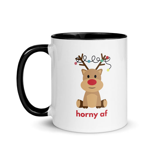 Horny AF Reindeer Holiday Mug (2 Mug Colors Available)